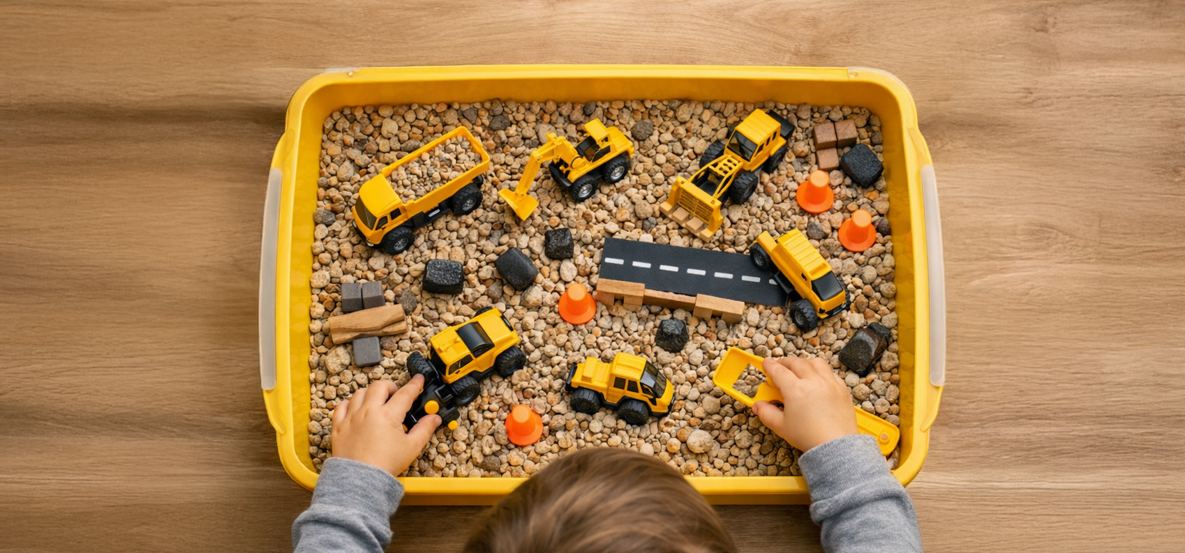 A Construction Themed Sensory Bin