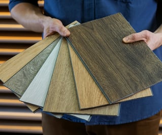 Wood flooring samples to choose from in design process