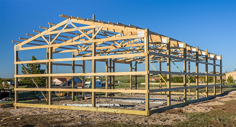 wood-framed structure