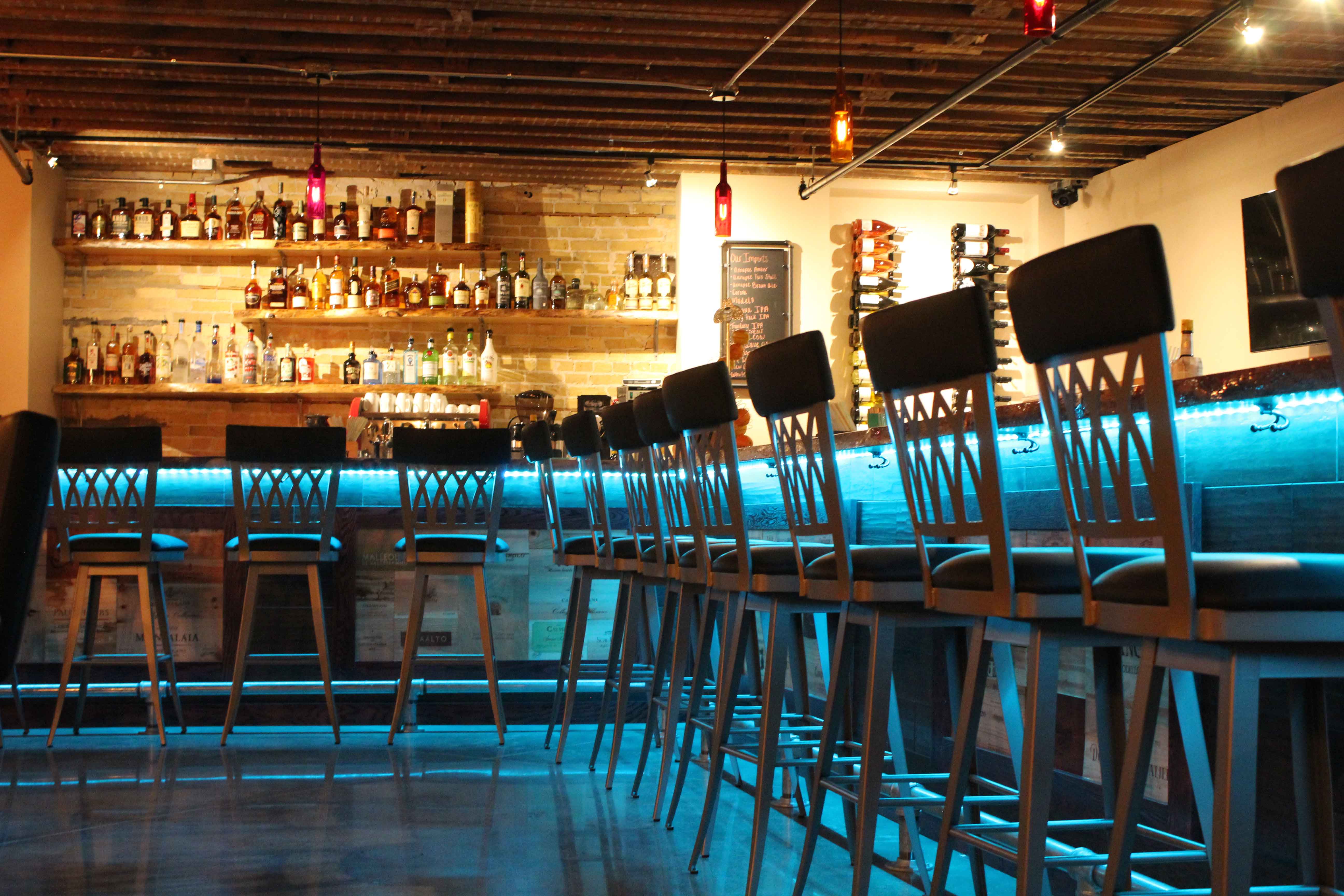 Bar restaurant interior renovation design build project, Manitowoc Wisconsin.