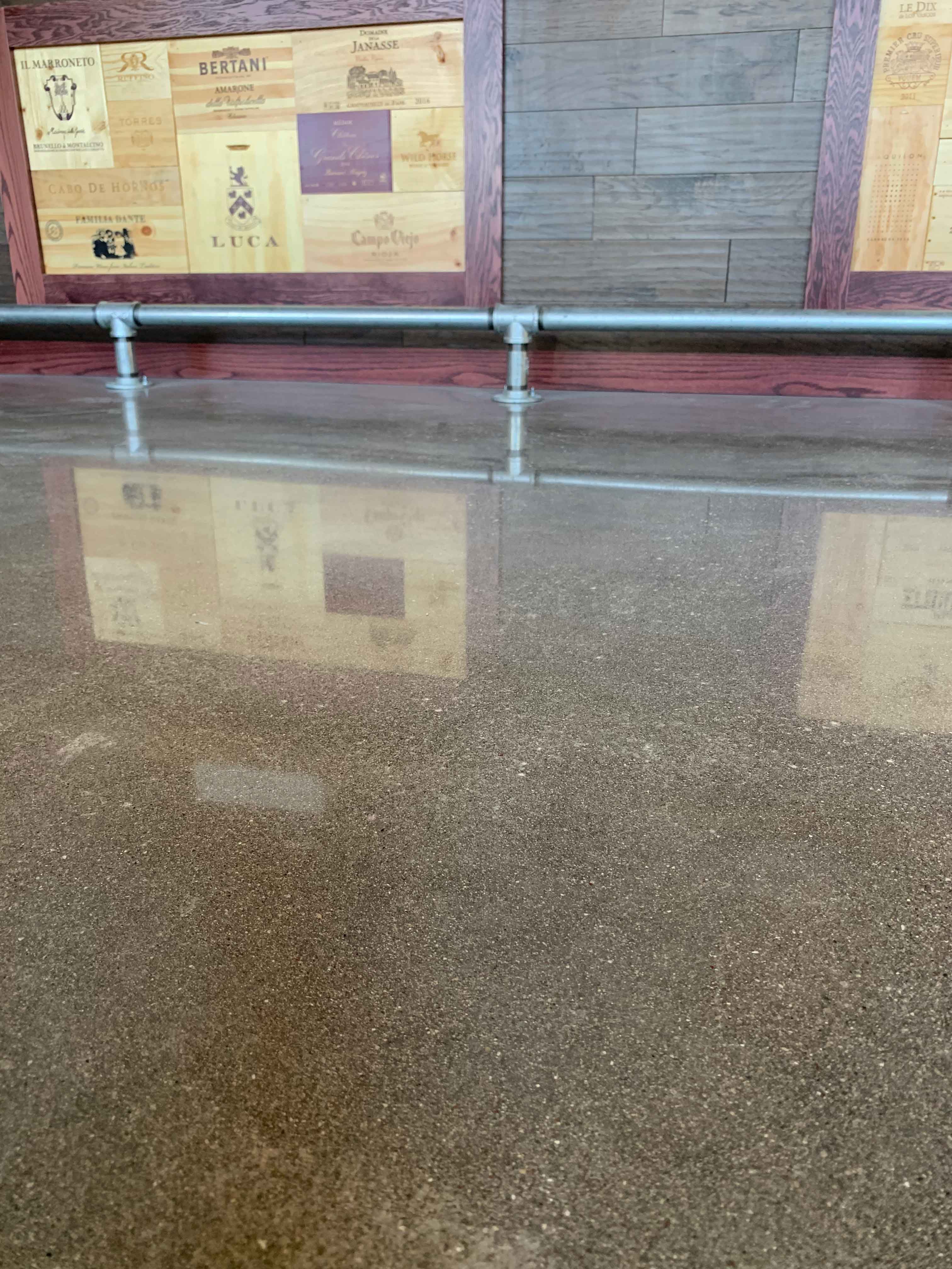 Polished concrete flooring for historical building renovation.